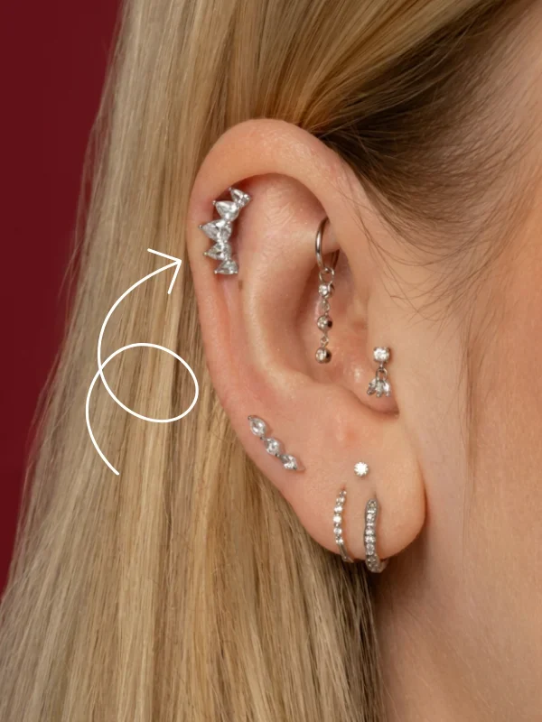 Helix piercing perforación de oreja en Panamá