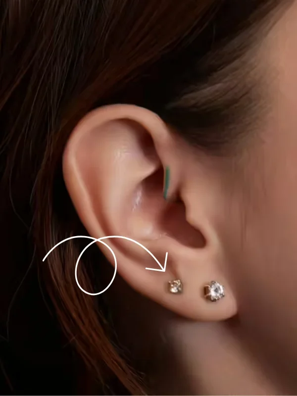 Segunda perforación piercing en lóbulo Panamá