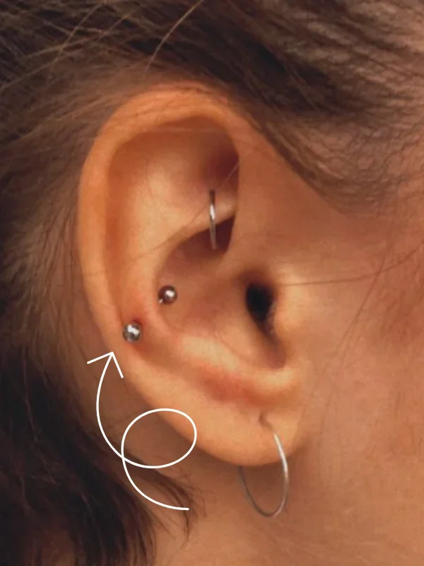 Perforación piercing snug de la oreja cartílago y tiempo de curación Panamá