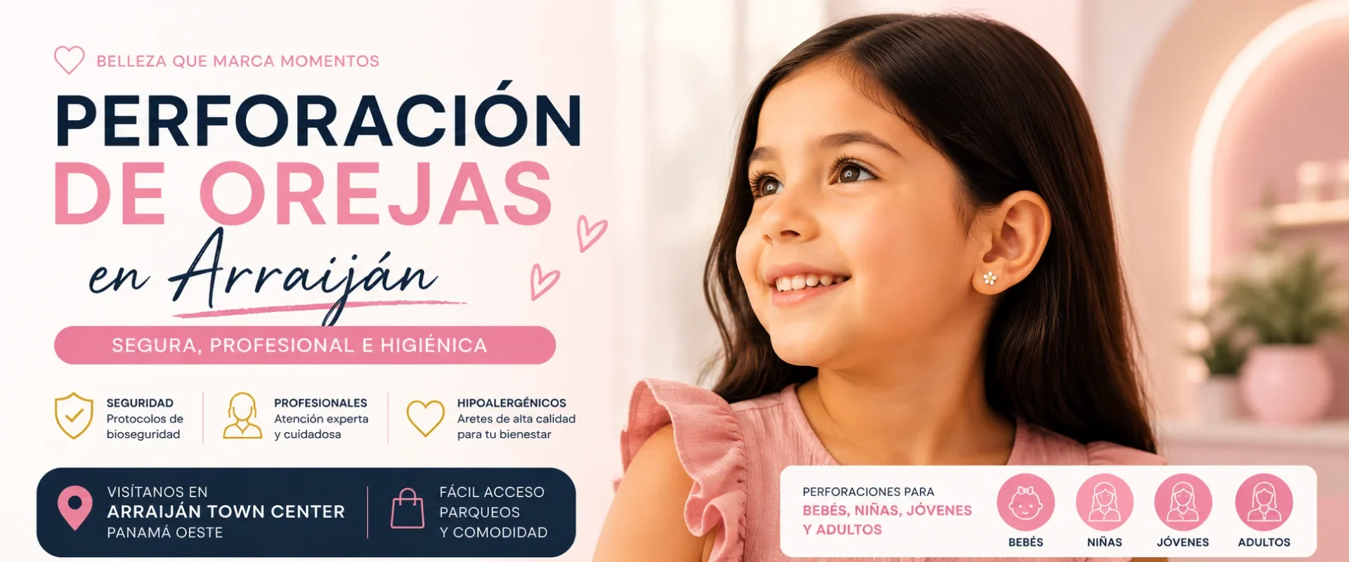 Perforación de orejas en Arraiján Kairós 40 Panamá Oeste